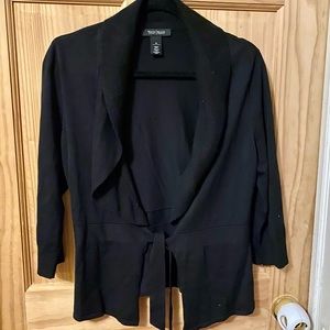 White House black market open tie front cardigan